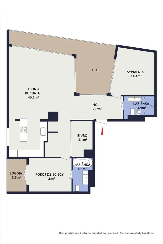 Nowoczesne 3-we mieszkanie Warszawa, Wilanów. 17